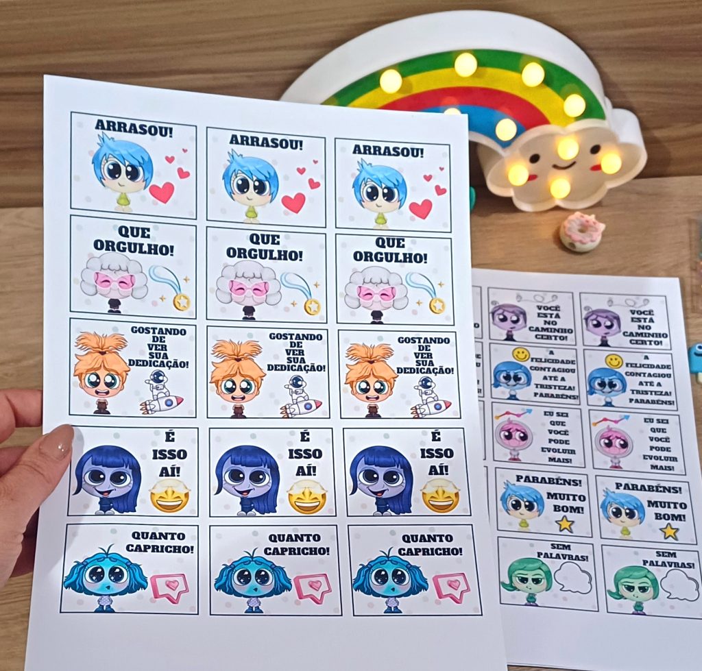 Figurinhas de Incentivo com Personagens de “Divertidamente” – Arrisque ...