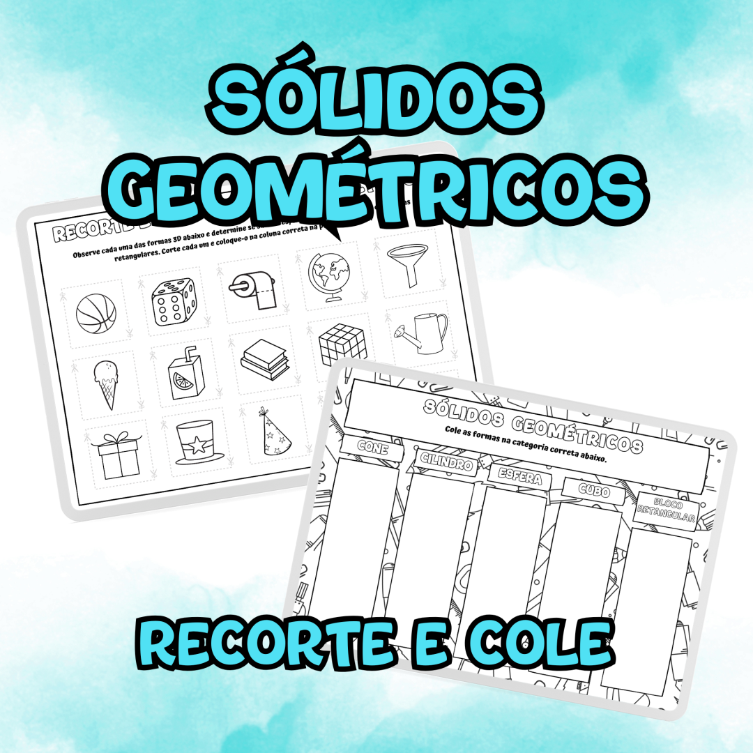 Sólidos Geométricos para Colorir e Classificar