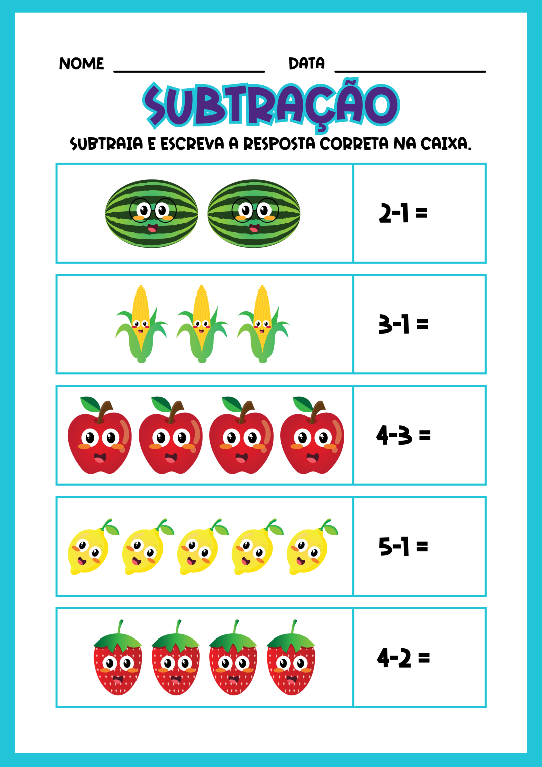 MINHAS ATIVIDADES DE SUBTRAÇÃO - ED. INFANTIL E ALFABETIZAÇÃO - Imagem 3