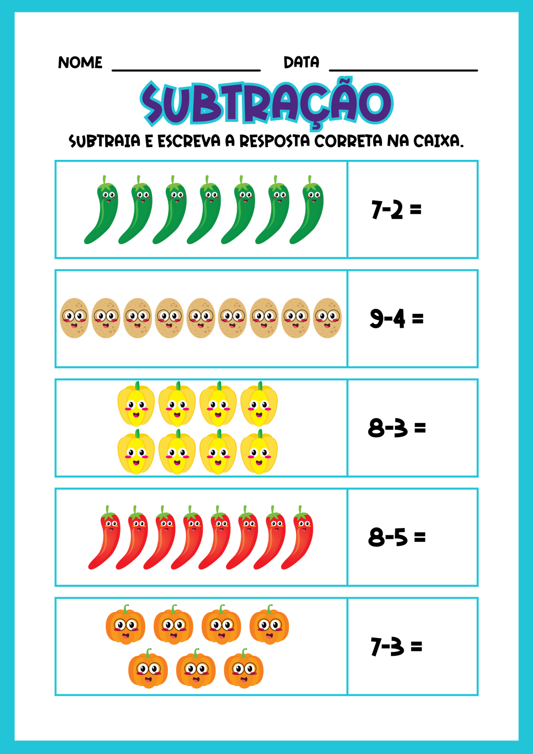 MINHAS ATIVIDADES DE SUBTRAÇÃO - ED. INFANTIL E ALFABETIZAÇÃO - Imagem 4