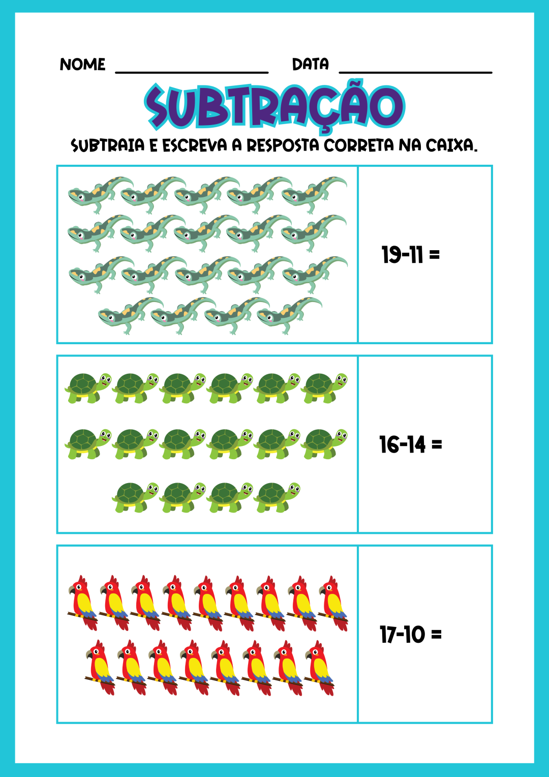 MINHAS ATIVIDADES DE SUBTRAÇÃO - ED. INFANTIL E ALFABETIZAÇÃO - Imagem 5