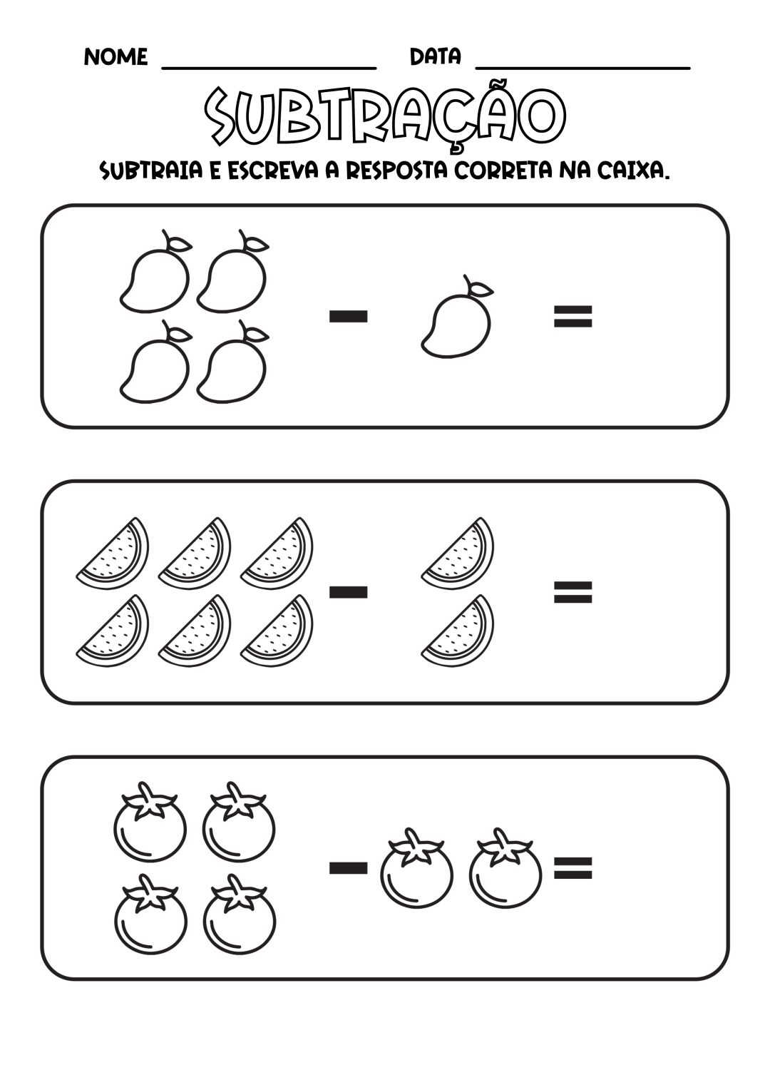 MINHAS ATIVIDADES DE SUBTRAÇÃO - ED. INFANTIL E ALFABETIZAÇÃO - Imagem 6