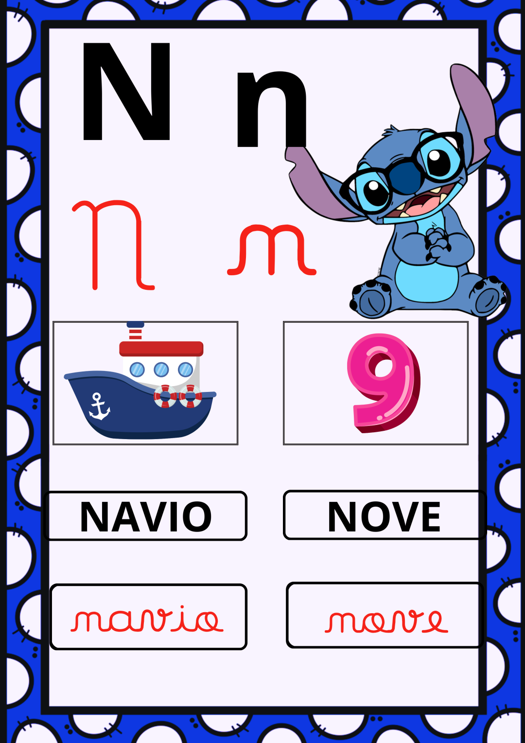 ALFABETO DE PAREDE STITCH – Arrisque e Rabisque