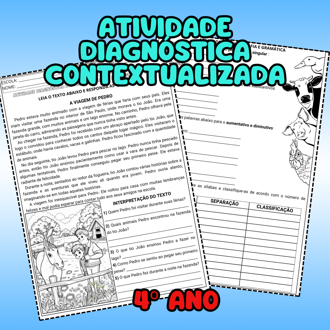 ATIVIDADE DIAGNÓSTICA CONTEXTUALIZADA 4º ANO