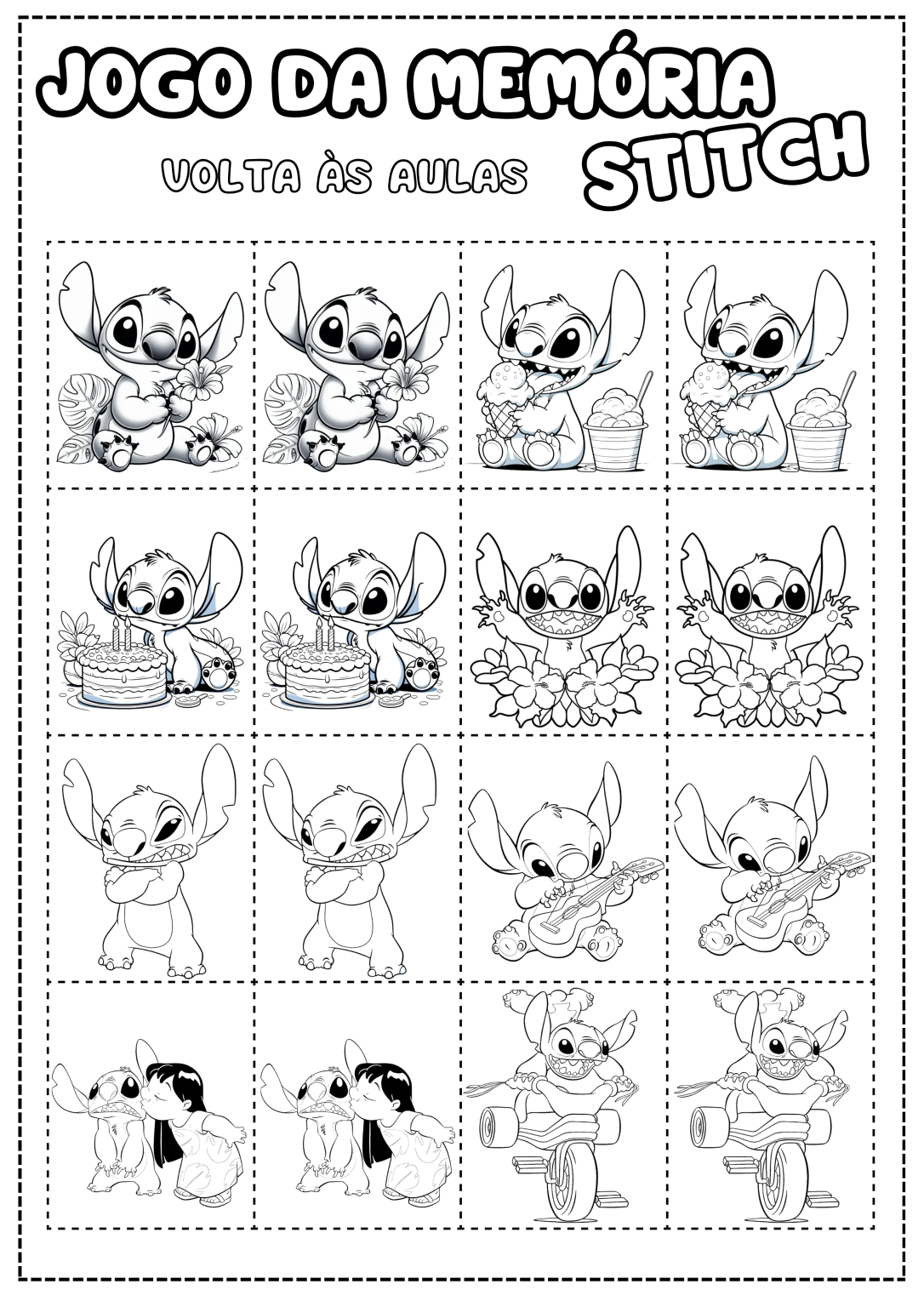 JOGO DA MEMÓRIA E QUEBRA-CABEÇA STITCH – Arrisque e Rabisque