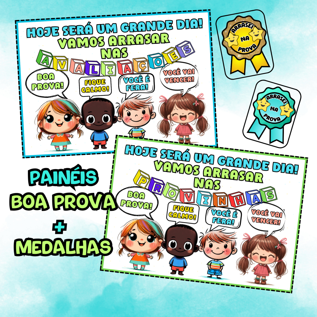 KIT BOA PROVA - PAINÉIS E MEDALHAS - BOA PROVA!