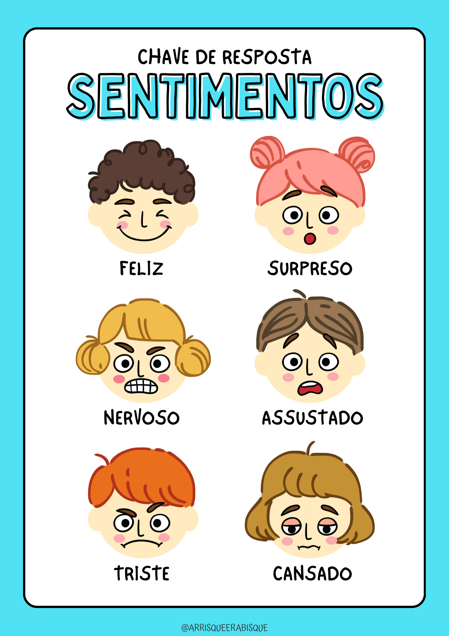 Kit Sentimentos e Emoções — PDF com 62 páginas – Arrisque e Rabisque