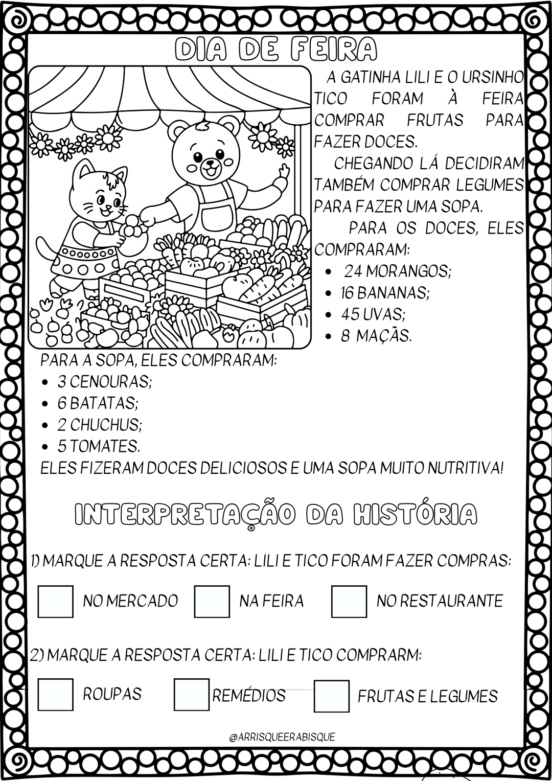 BOBBIE GOODS – ATIVIDADES CONTEXTUALIZADAS – ALFABETIZAÇÃO – Arrisque e ...