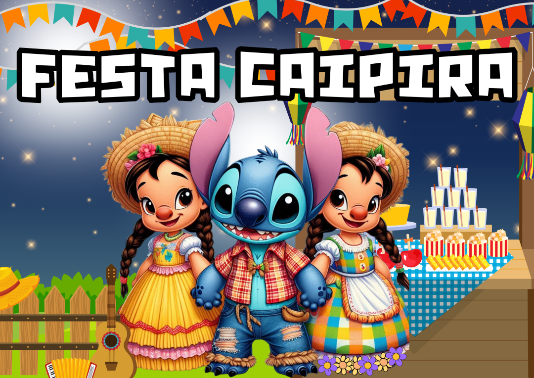 🎉 Cartazes Festa Caipira com o Stitch – Kit PDF para Imprimir! 🌽✨ - Imagem 7