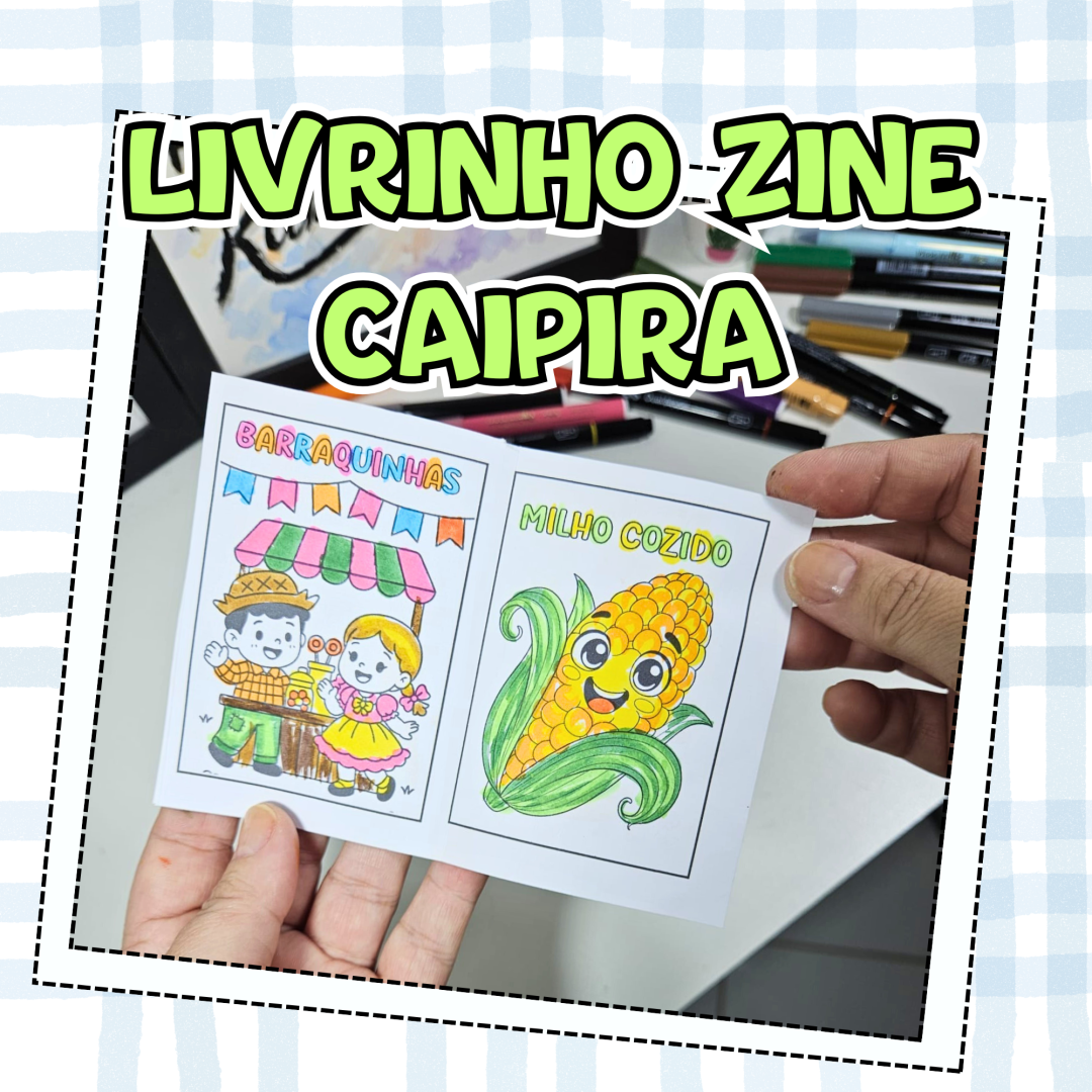 Livrinho Caipira – PDF para colorir, recortar e montar