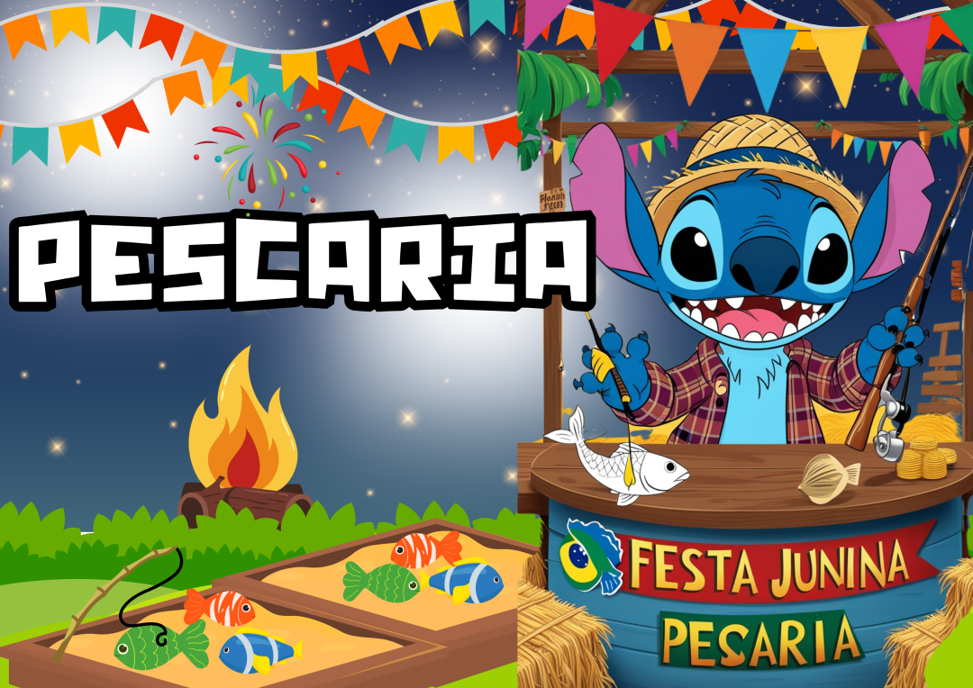 🎉 Cartazes Festa Caipira com o Stitch – Kit PDF para Imprimir! 🌽✨ - Imagem 6