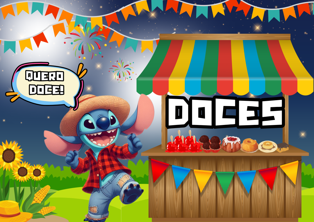 🎉 Cartazes Festa Caipira com o Stitch – Kit PDF para Imprimir! 🌽✨ - Imagem 2