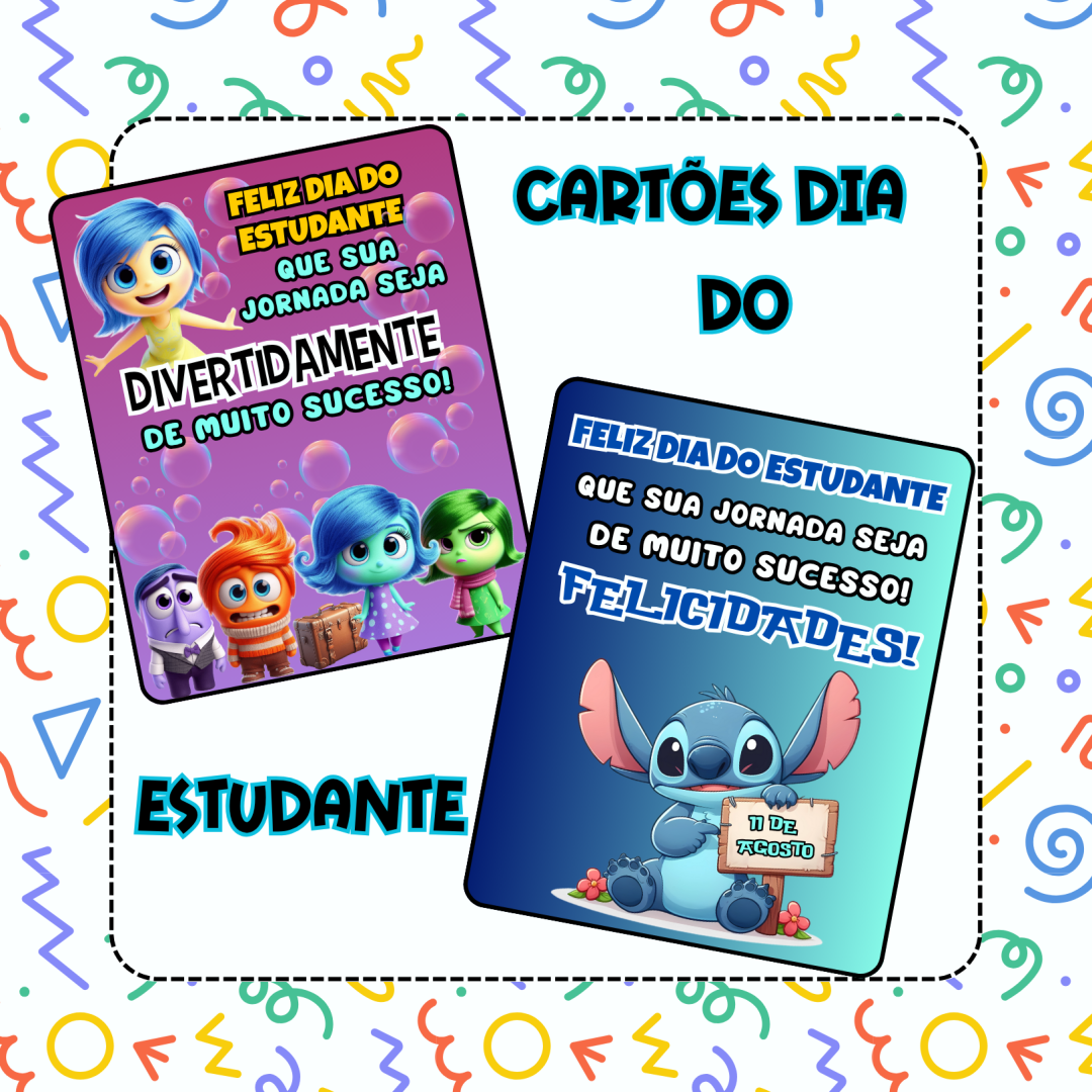 Dia do Estudante – CARTÕES - JOGO DA MEMÓRIA E QUEBRA-CABEÇA