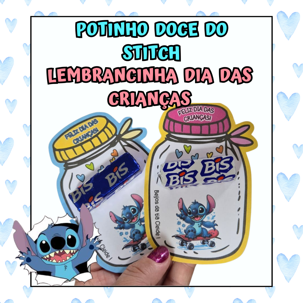 POTINHO DOCE DO STITCH - LEMBRANCINHA DIA DAS CRIANÇAS