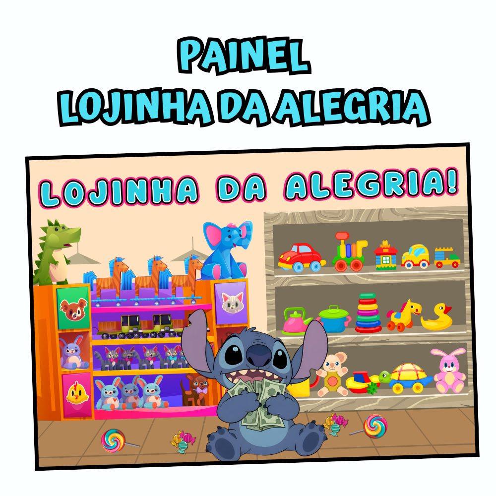 PAINEL LOJINHA DA ALEGRIA – DECORAÇÃO PARA O DIA DA LOJINHA