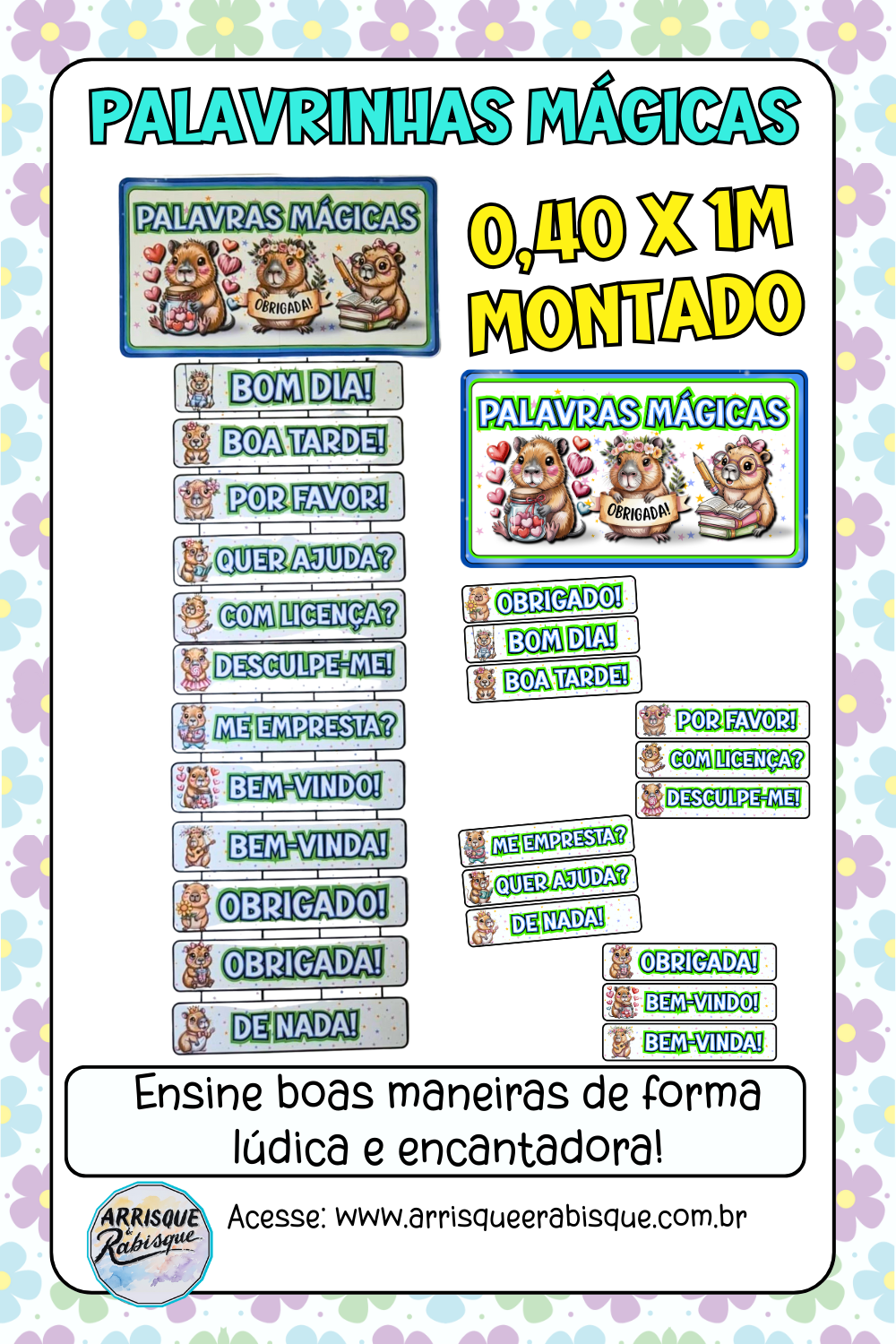 Cartaz Palavrinhas Mágicas – Capivaras Fofas | PDF para imprimir ...