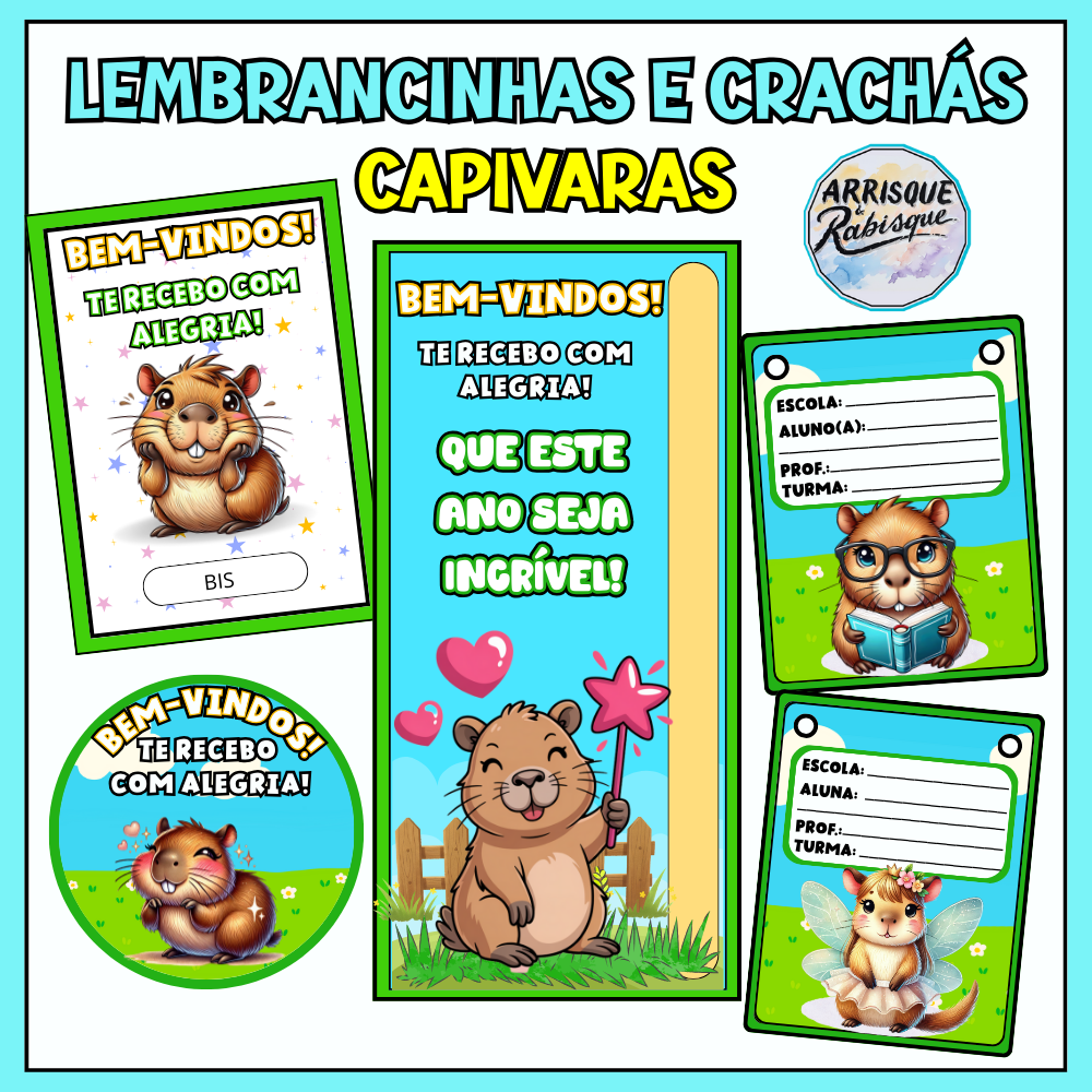 LEMBRANCINHAS CAPIVARAS + CRACHÁS