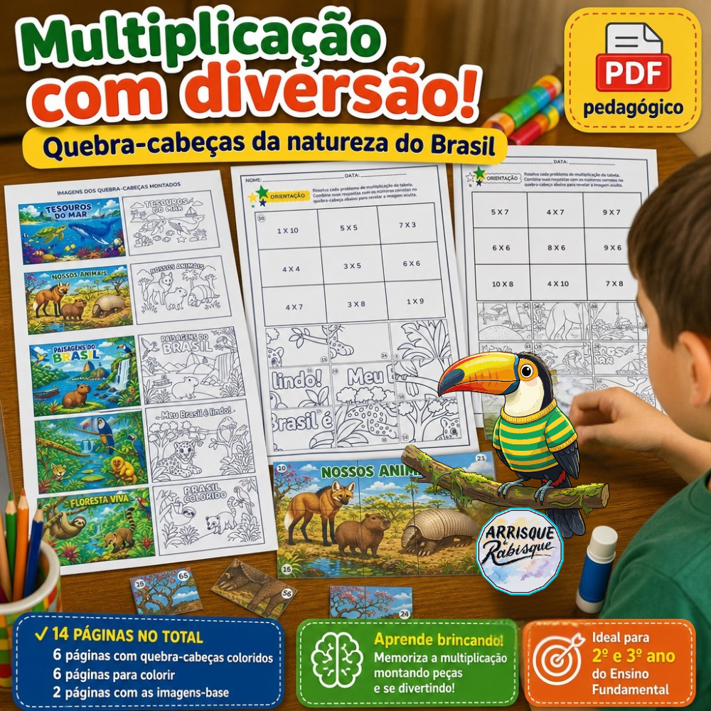 Quebra-cabeças da Multiplicação — Natureza do Brasil