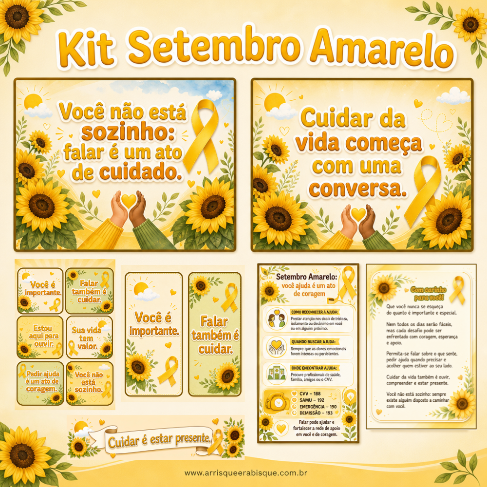 Kit Setembro Amarelo — acolhimento, prevenção e valorização da vida